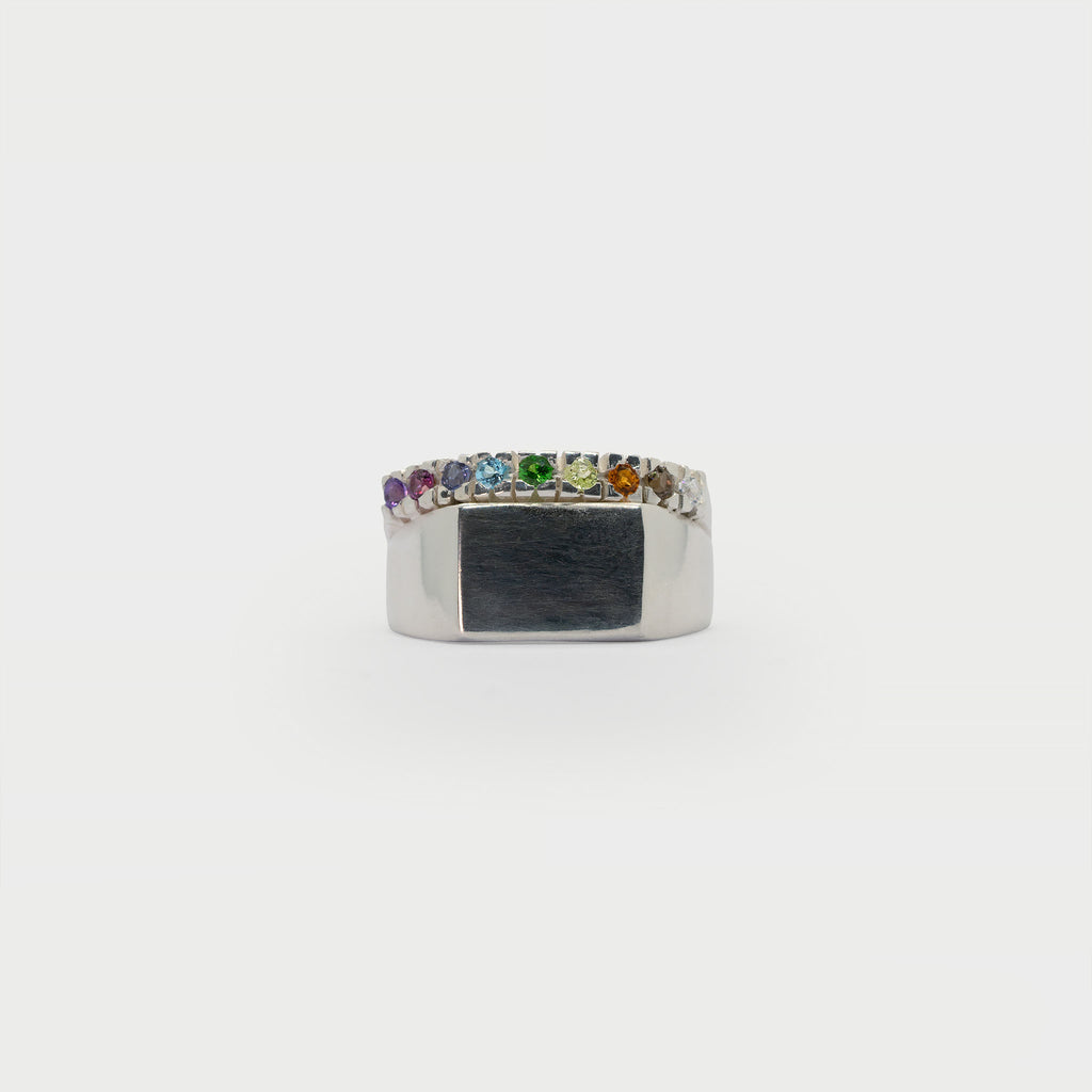 Found signet ring and half eternity ring band.