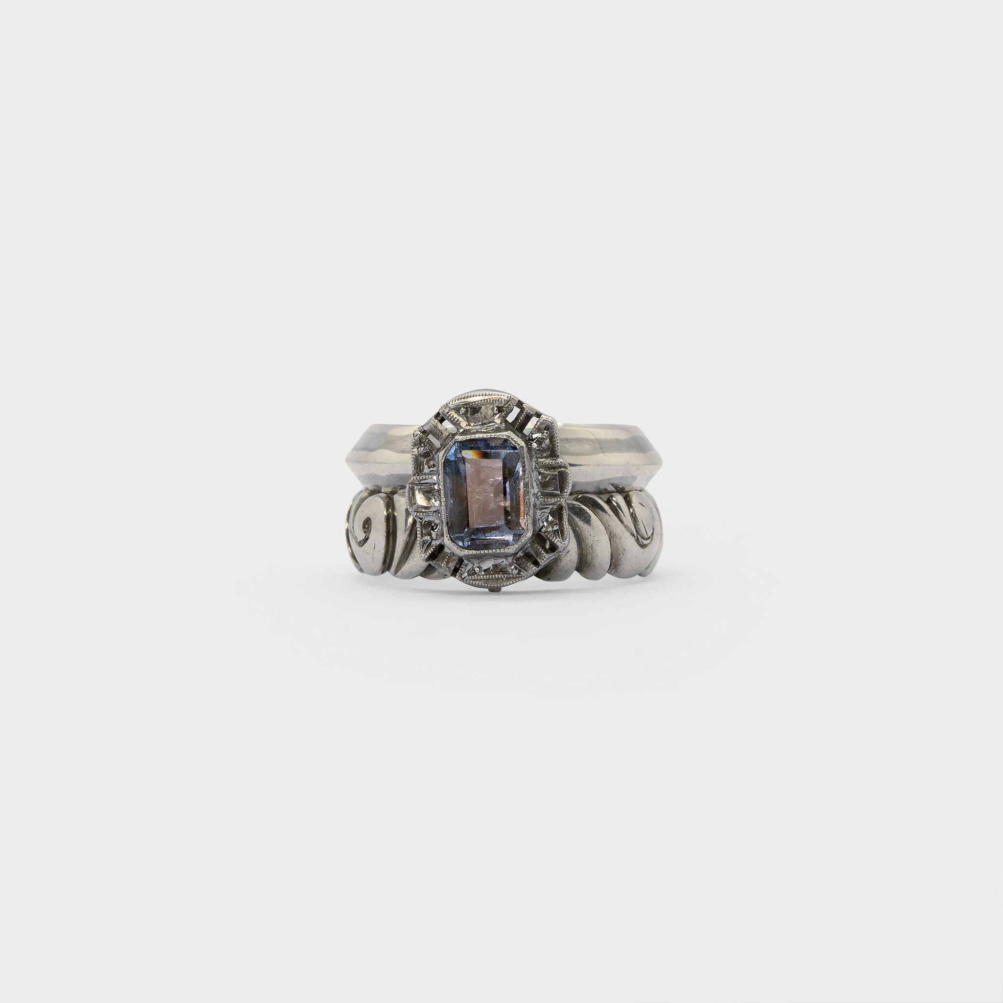 Two found rings and a single earring.