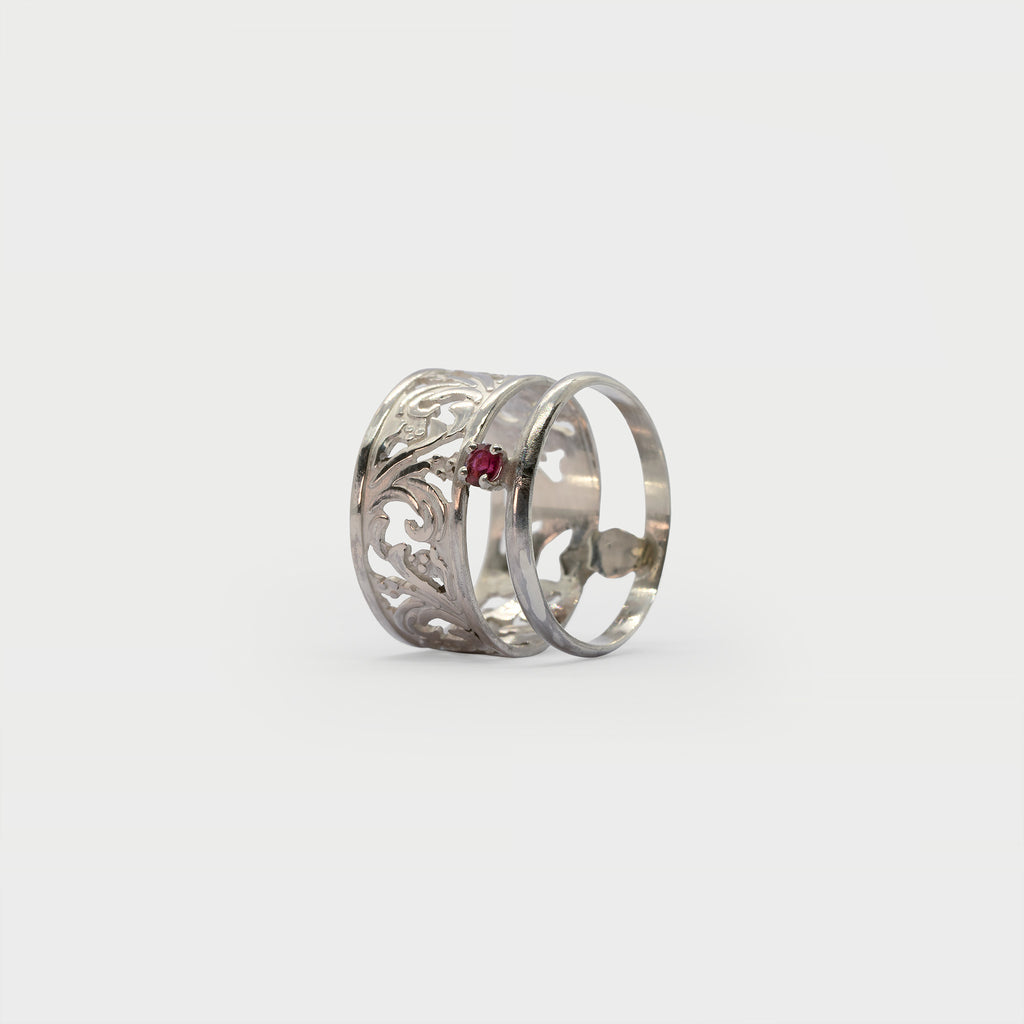 Two found rings and a prong setting