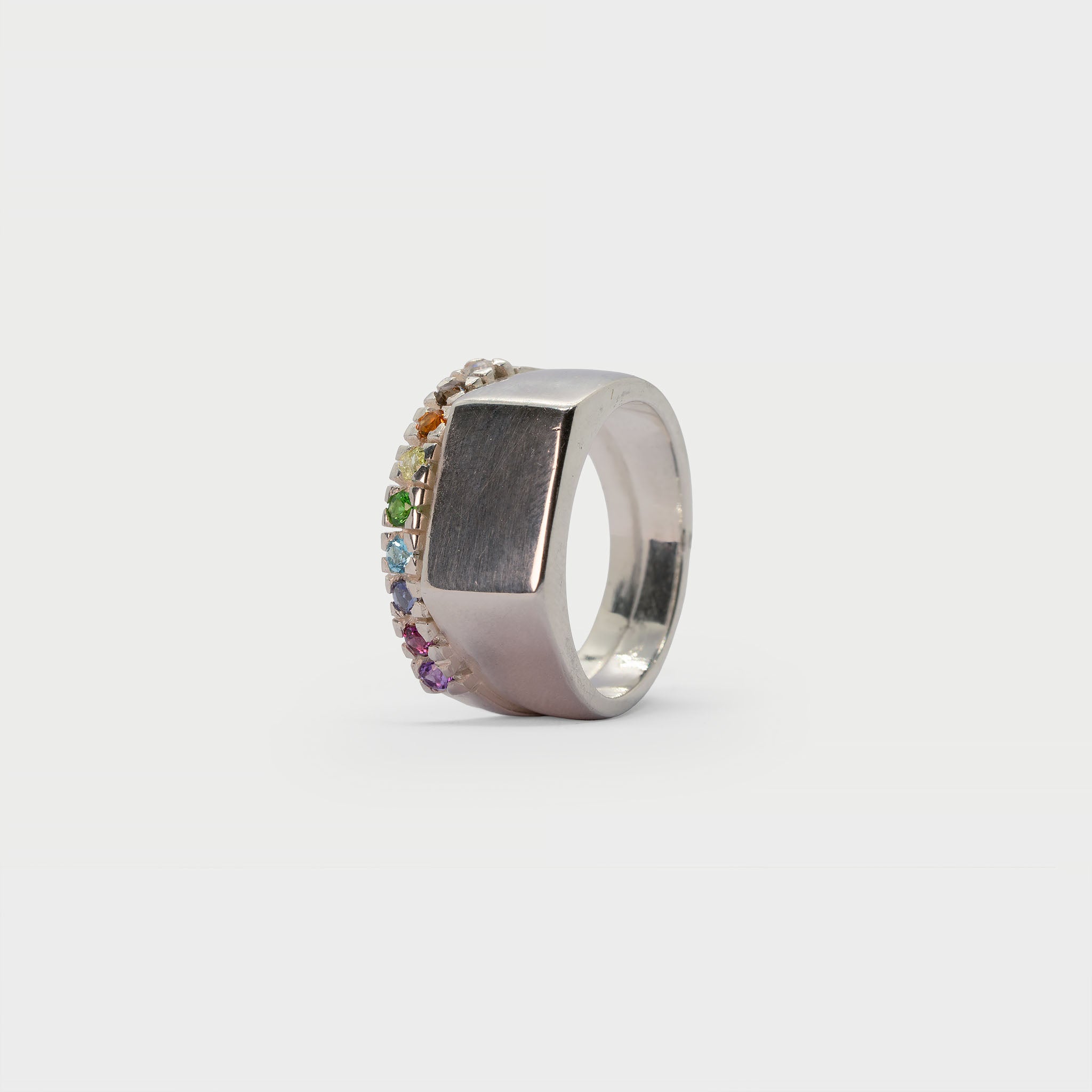 Found signet ring and half eternity ring band.