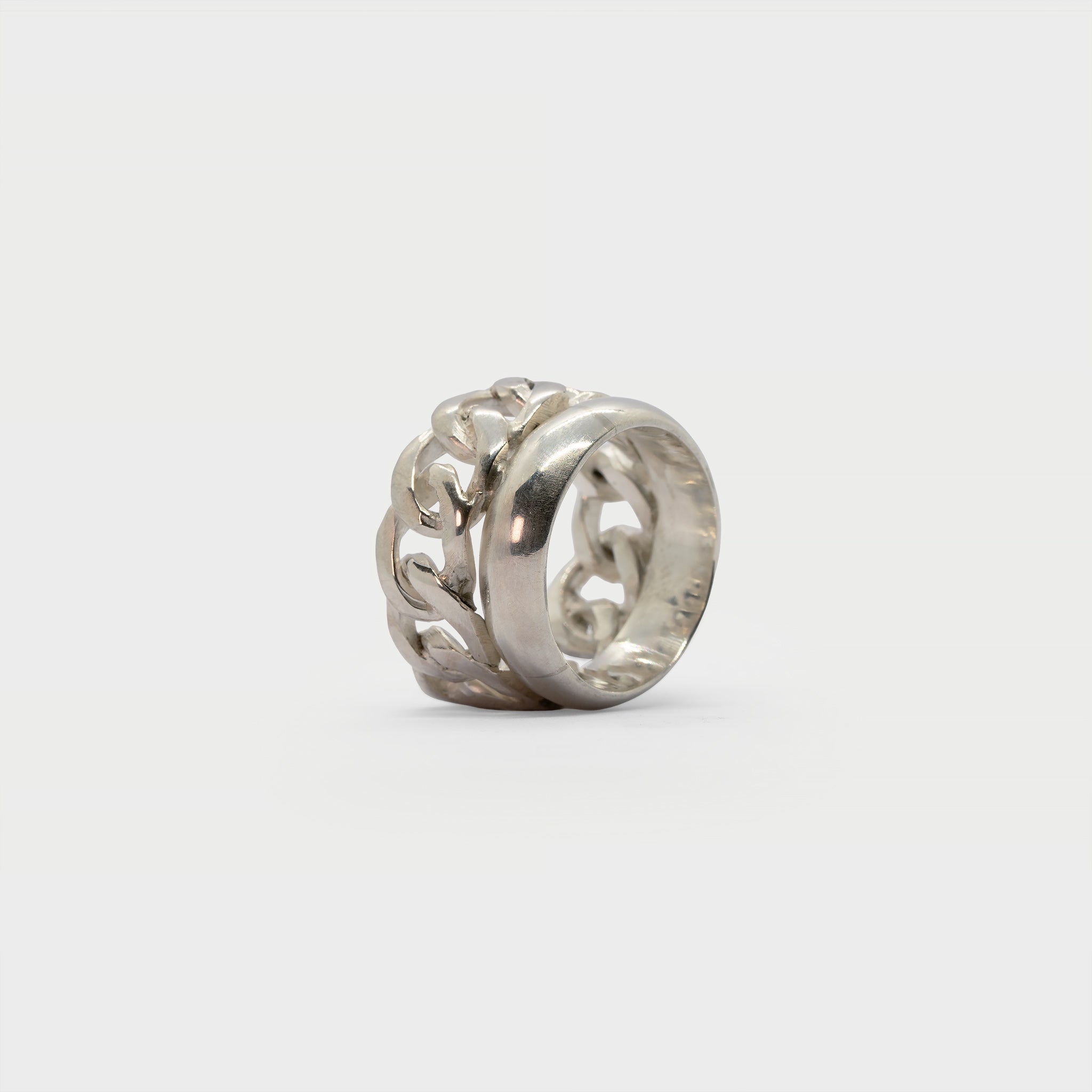 Found piece of chain and ring band.