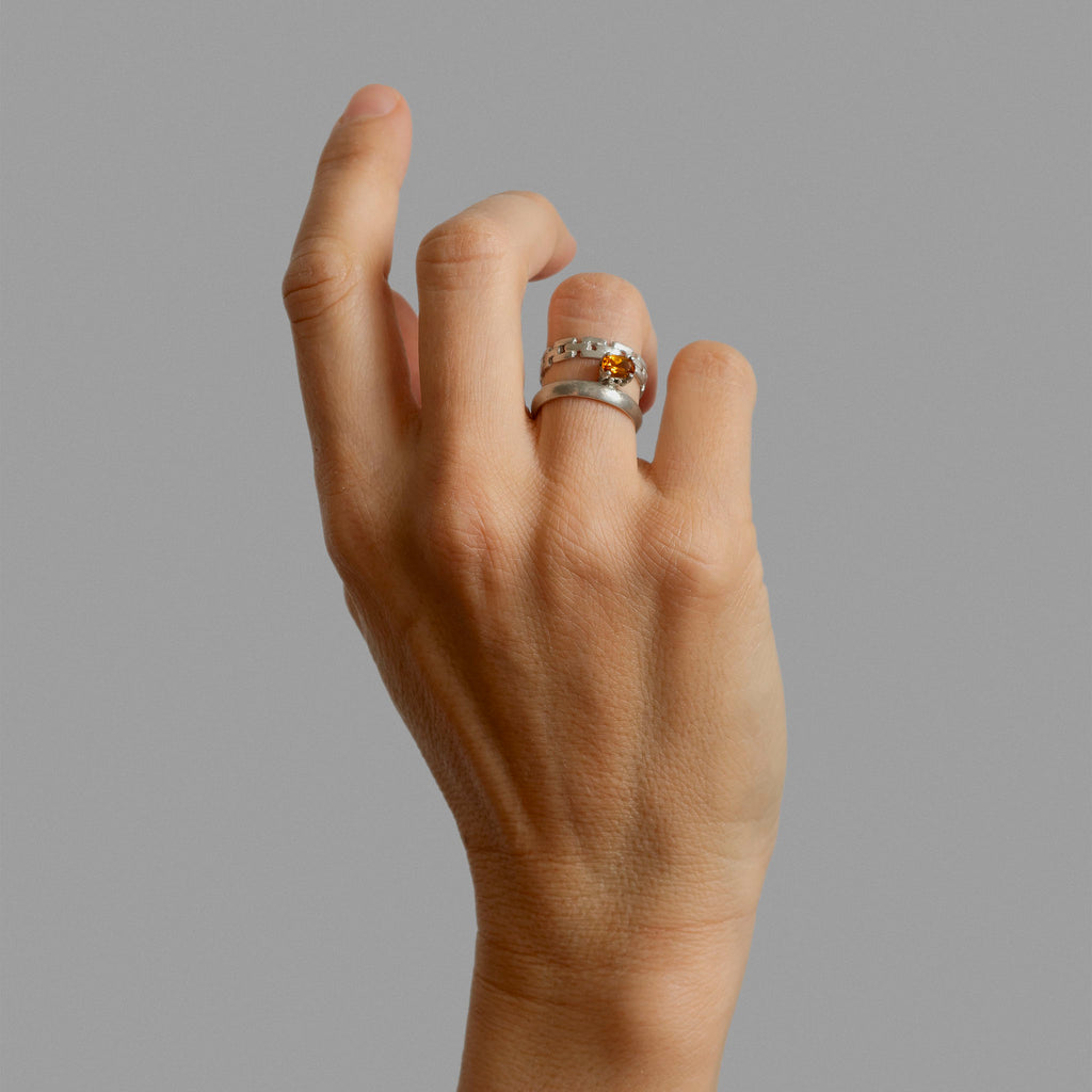 Two found rings and a prong setting