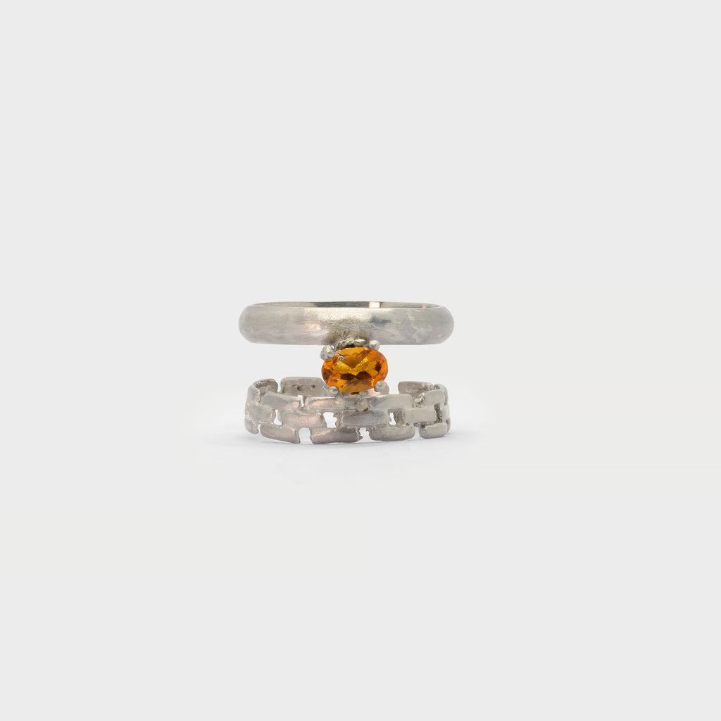 Two found rings and a prong setting
