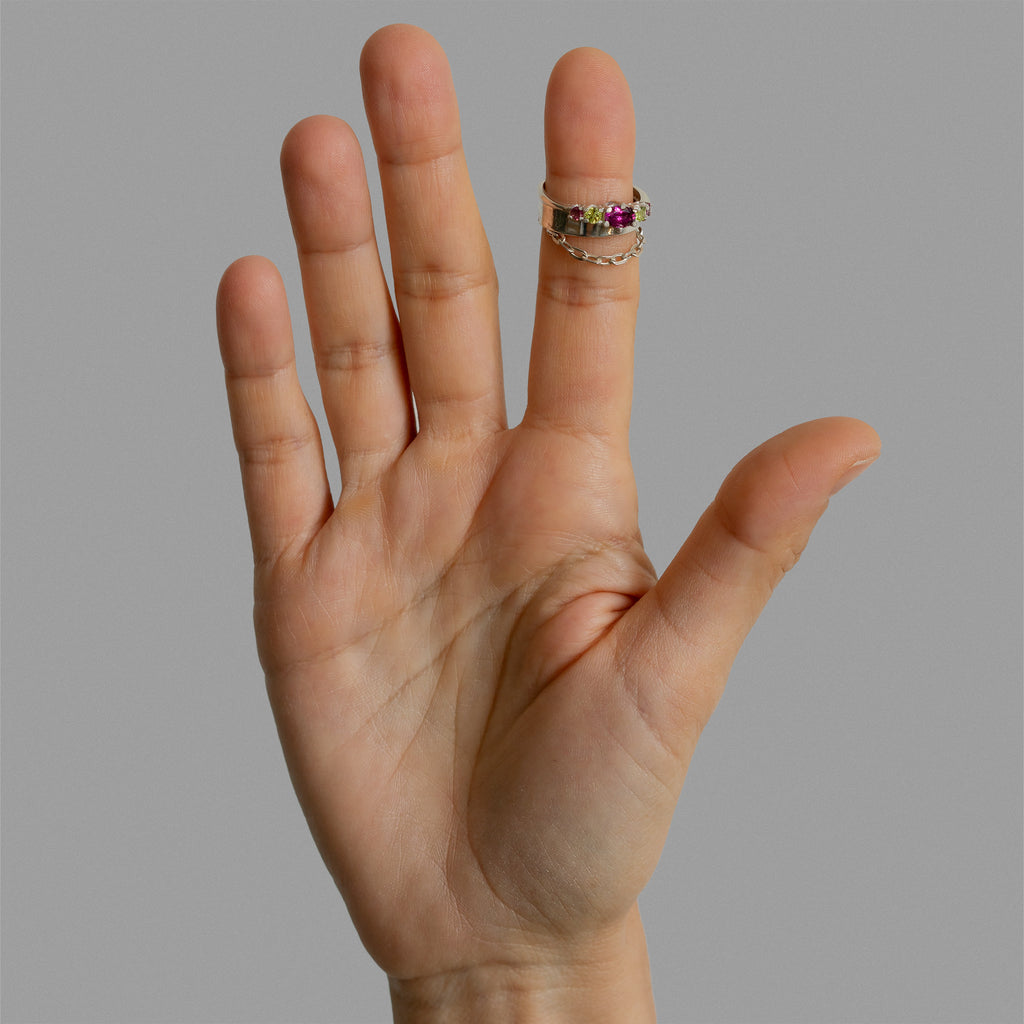 Two found rings and a piece of chain