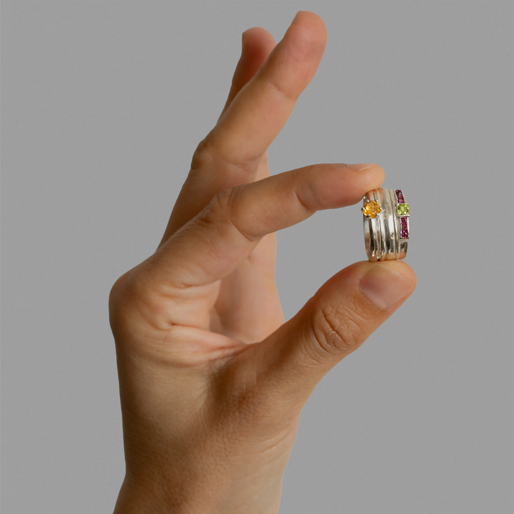 Found solitaire ring, ring band and a side-stone solitaire ring