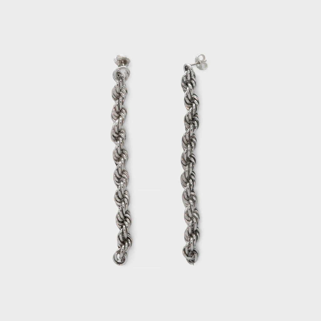 Long rope chain earring.