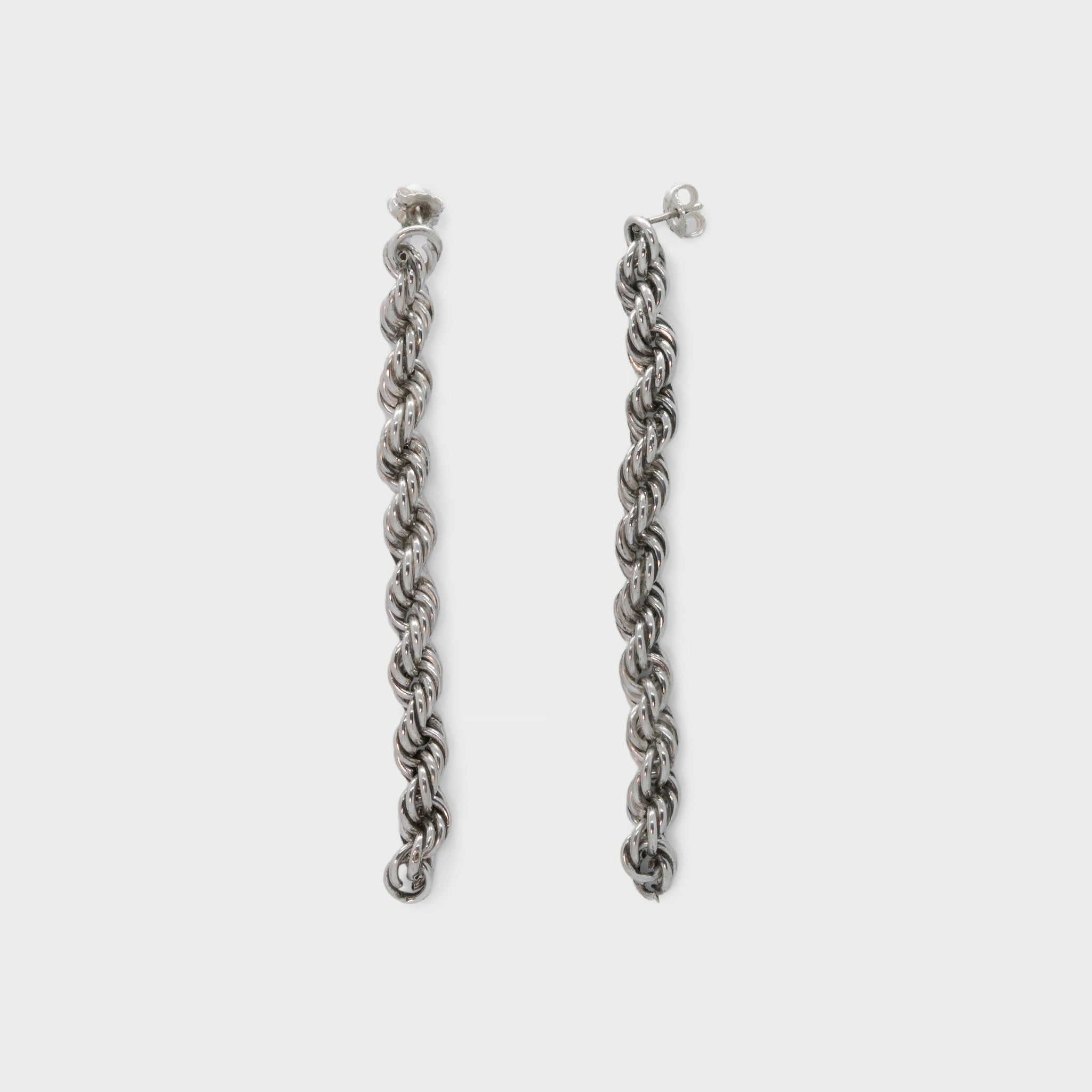Long rope chain earring.