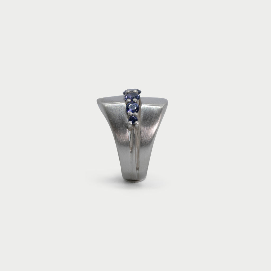 Signet ring with half eternity ring