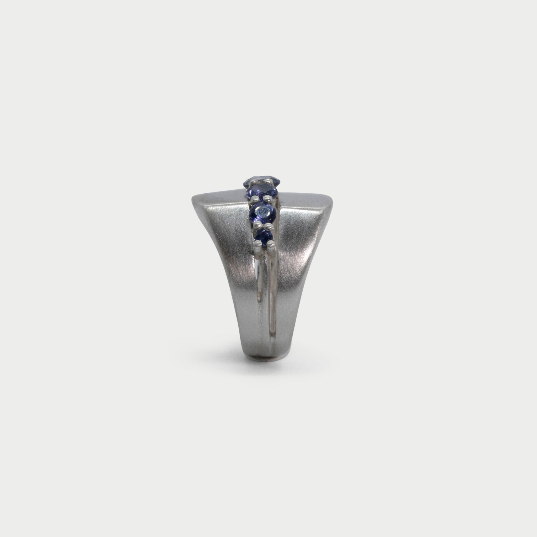 Signet ring with half eternity ring