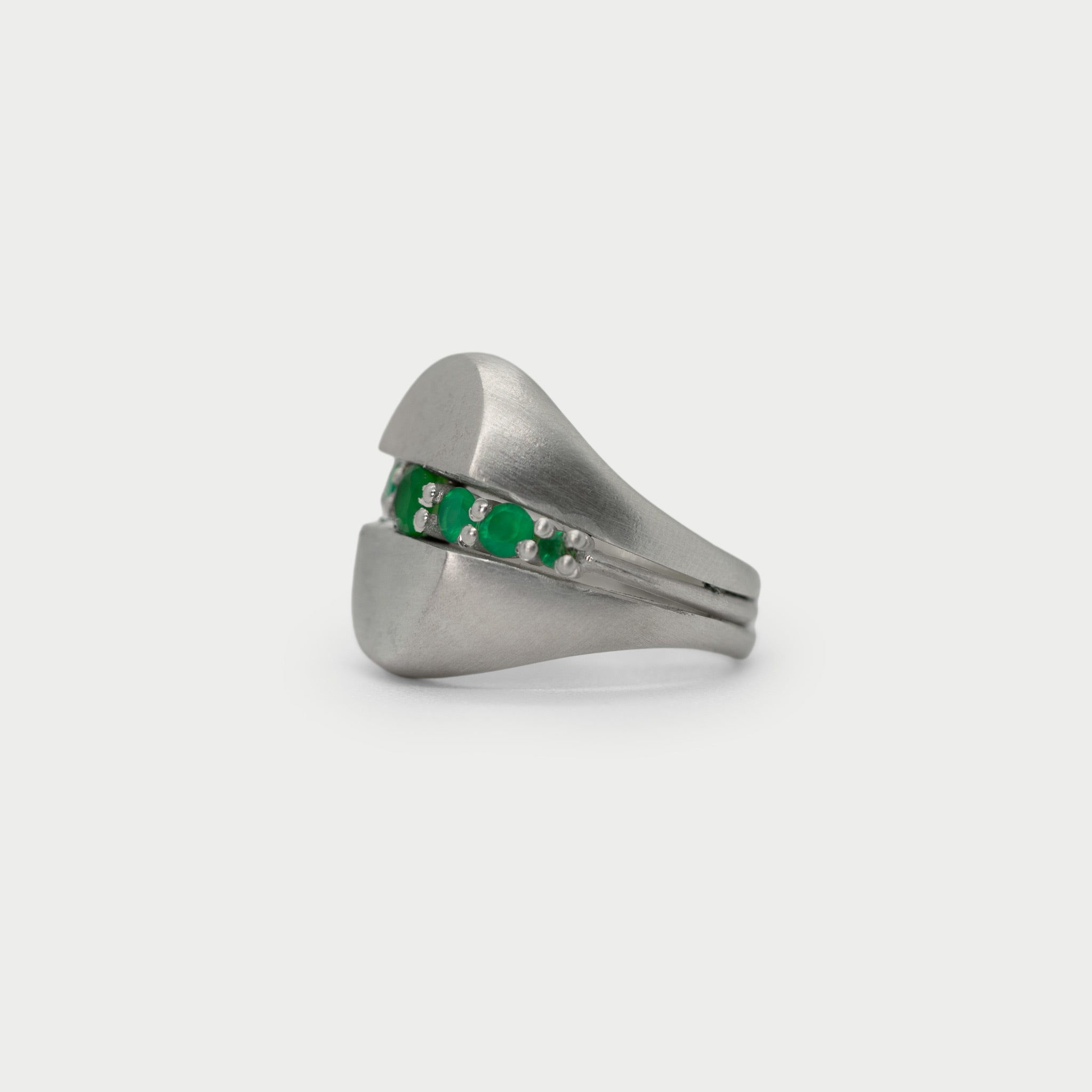 Oval signet ring and eternity ring
