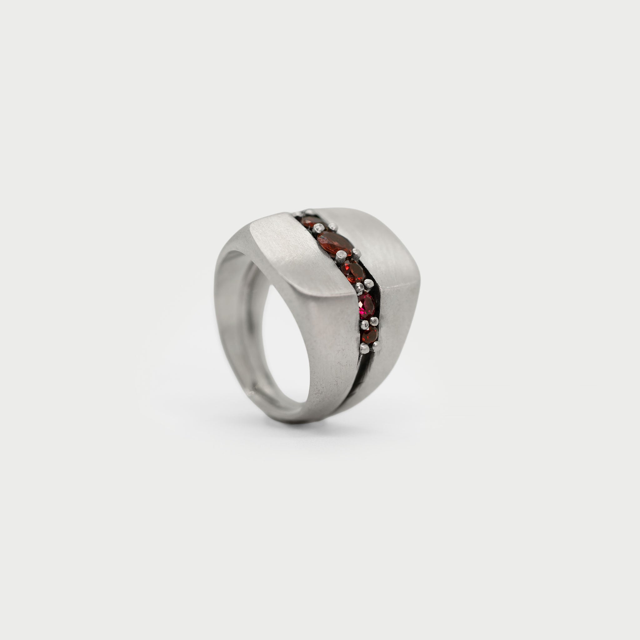 Signet ring and half eternity ring