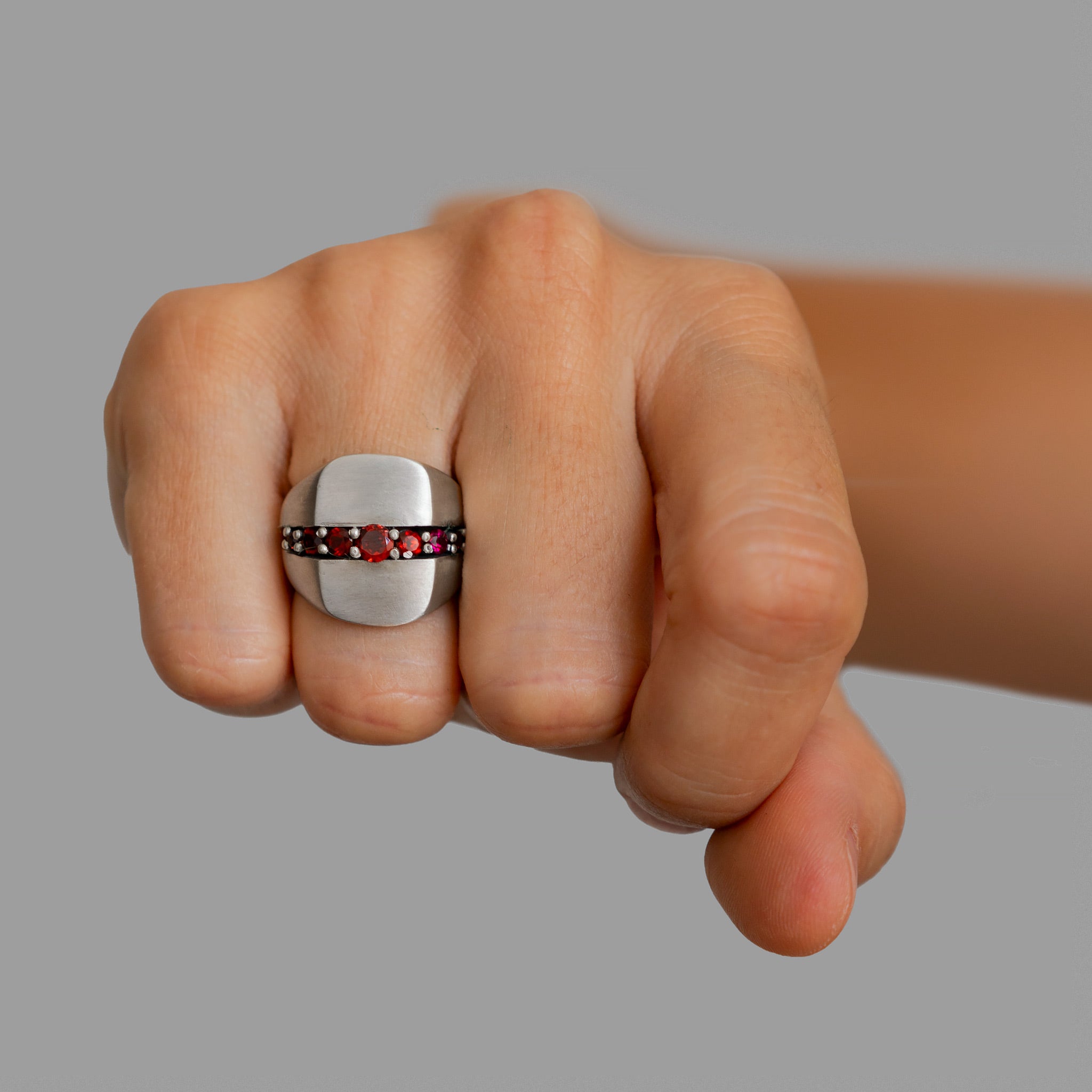 Signet ring and half eternity ring
