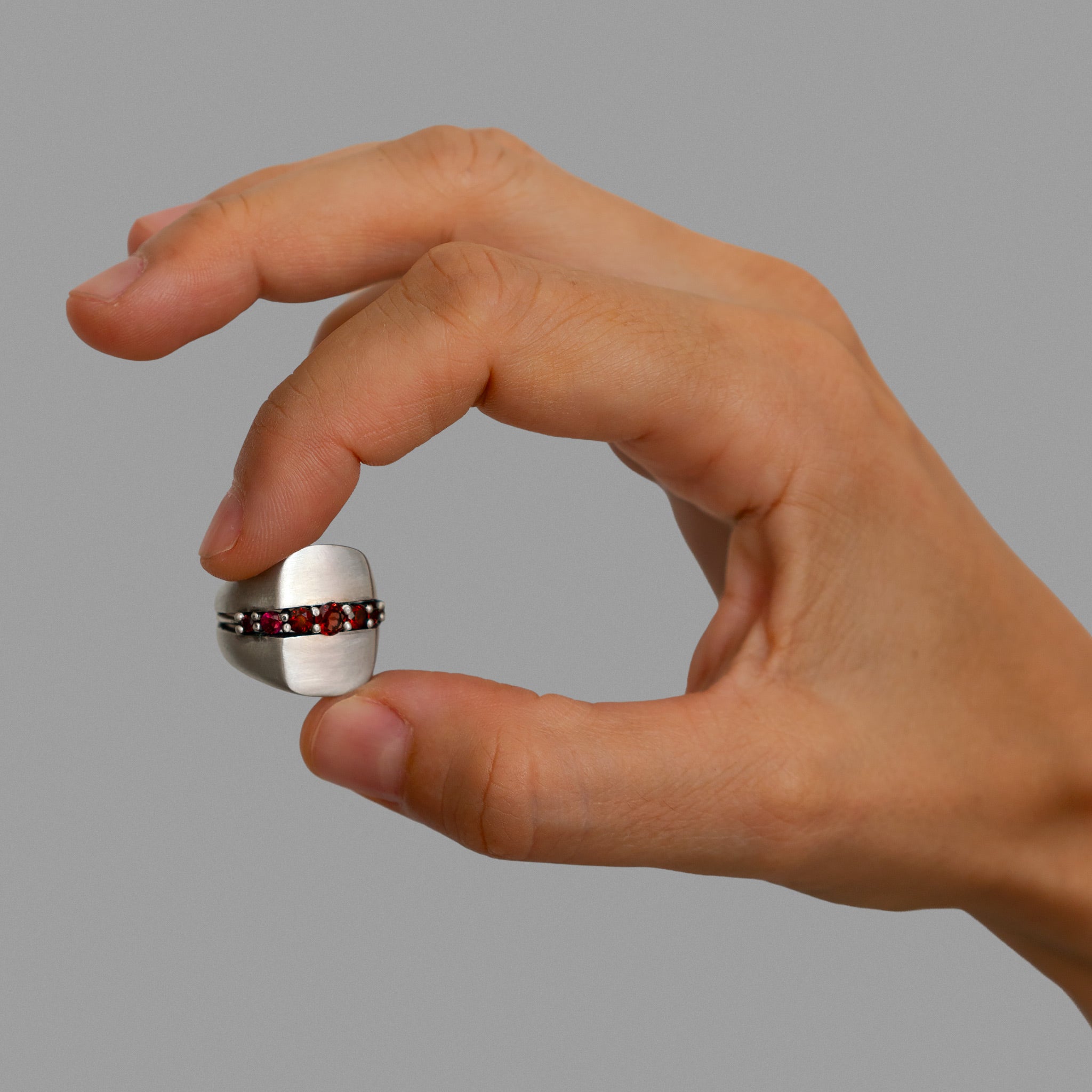 Signet ring and half eternity ring
